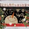 Artoid Mode Let It Snow Snowman Christmas Decorative Doormat Black, Seasonal Winter Xmas Holiday Low-Profile Floor Mat Switch Mat for Indoor Outdoor 17 x 29 Inch(Black)