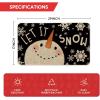 Artoid Mode Let It Snow Snowman Christmas Decorative Doormat Black, Seasonal Winter Xmas Holiday Low-Profile Floor Mat Switch Mat for Indoor Outdoor 17 x 29 Inch(Black)
