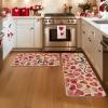 Artoid Mode Love Heart Valentines Kitchen Mats Set of 2, Home Decor Low-Profile Kitchen Rugs for Floor – 17×29 and 17×47 Inch