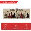 Artoid Mode Merry Christmas Trees Christmas Decorative Doormat Black, Seasonal Winter Xmas Holiday Low-Profile Floor Mat Switch Mat for Indoor Outdoor 17 x 29 Inch(Beige)