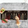 Artoid Mode Merry Christmas Trees Christmas Decorative Doormat Black, Seasonal Winter Xmas Holiday Low-Profile Floor Mat Switch Mat for Indoor Outdoor 17 x 29 Inch(Black)
