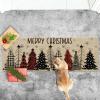 Artoid Mode Merry Christmas Trees Christmas Decorative Doormat Black, Seasonal Winter Xmas Holiday Low-Profile Floor Mat Switch Mat for Indoor Outdoor 17 x 29 Inch(Beige)
