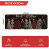 Artoid Mode Merry Christmas Trees Christmas Decorative Doormat Black, Seasonal Winter Xmas Holiday Low-Profile Floor Mat Switch Mat for Indoor Outdoor 17 x 29 Inch(Black)