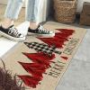 Artoid Mode Merry Christmas Trees Christmas Decorative Doormat, Seasonal Winter Christmas Holiday Low-Profile Floor Mat Switch Mat for Indoor Outdoor 17 x 29 Inch(Red)