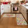 Artoid Mode Multicolor XOXO Love Heart Valentines Kitchen Mats Set of 2, Home Decor Low-Profile Kitchen Rugs for Floor – 17×29 and 17×47 Inch(Beige)