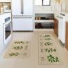 Artoid Mode Parsley Sage Oregano Basil Bay Leaves Decorative Kitchen Mats Set of 2, Seasonal Holiday Party Low-Profile Floor Mat for Home Kitchen – 17×29 and 17×47 Inch(17″ x 29″ /17″ x 47″)