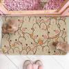 Artoid Mode Pink Bunny Carrot Easter Doormat, Cute Rabbits Home Decor Low-Profile Switch Rug Door Mat Floor Mat for Indoor Outdoor 17×29 Inch DM085