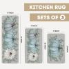 Artoid Mode Pumpkin Eucalyptus Fall Kitchen Mats Set of 2, Home Decor Low-Profile Kitchen Rugs for Floor – 17×29 and 17×47 Inch(Blue)