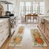 Artoid Mode Pumpkin Eucalyptus Fall Kitchen Mats Set of 2, Home Decor Low-Profile Kitchen Rugs for Floor – 17×29 and 17×47 Inch(Orange)
