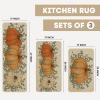 Artoid Mode Pumpkin Eucalyptus Fall Kitchen Mats Set of 2, Home Decor Low-Profile Kitchen Rugs for Floor – 17×29 and 17×47 Inch(Orange)