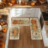 Artoid Mode Pumpkin Eucalyptus Fall Kitchen Mats Set of 2, Home Decor Low-Profile Kitchen Rugs for Floor – 17×29 and 17×47 Inch(Orange)