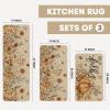 Artoid Mode Pumpkin Sunflowers Hello Fall Kitchen Mats Set of 2, Autumn Home Decor Low-Profile Kitchen Rugs for Floor – 17×29 and 17×47 Inch(Beige)