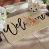 Artoid Mode Rabbit Flower Welcome Easter Doormat, Seasonal Spring Home Decor Low-Profile Switch Rug Door Mat Floor Mat for Indoor Outdoor 17×29 Inch