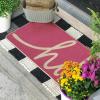 Artoid Mode Red Hi Valentine’s Day Doormat, Daily Home Decor Low-Profile Switch Rug Welcome Door Mat Floor Mat for Indoor Outdoor 17×29 Inch(Pink)