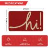 Artoid Mode Red Hi Valentine’s Day Doormat, Daily Home Decor Low-Profile Switch Rug Welcome Door Mat Floor Mat for Indoor Outdoor 17×29 Inch(Red)