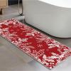 Artoid Mode Red Holly Snowflakes Christmas Runner Rug, Xmas Winter Home Decor Low-Profile Non-Slip Washable Area Rug for Kitchen Entryway Bedroom Bathroom Laundry Room Indoor 2×6 Feet(Red)