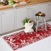 Artoid Mode Red Holly Snowflakes Christmas Runner Rug, Xmas Winter Home Decor Low-Profile Non-Slip Washable Area Rug for Kitchen Entryway Bedroom Bathroom Laundry Room Indoor 2×6 Feet(Red)