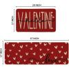 Artoid Mode Red Love Heart Hello Valentine’s Kitchen Mats Set of 2, Home Decor Low-Profile Kitchen Rugs for Floor – 17×29 and 17×47 Inch