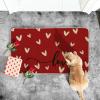 Artoid Mode Red Love Valentine’s Welcome Decorative Doormat, Seasonal Anniversary Wedding Low-Profile Rug Switch Mat for Indoor Outdoor 17×29 Inch
