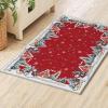 Artoid Mode Red Snowman House Pine Tree Christmas Area Rug, Xmas Winter Home Decor Low-Profile Washable Area Rugs for Entryway Bedroom Living Room Laundry Room Indoor 5×7 Feet(Red)