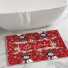 Artoid Mode Red Snowman Let It Snow Ball Christmas Door Mat, Xmas Winter Home Decor Low-Profile Non-Slip Washable Area Rug for Kitchen Entryway Bedroom Bathroom Laundry Room Indoor 2×3 Feet(Red)