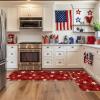 Artoid Mode Red Stars Patriotic 4TH of July Kitchen Mats Set of 2, Memorial Day Home Decor Kitchen Rugs for Floor – 17×29 and 17×47 Inch