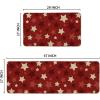 Artoid Mode Red Stars Patriotic 4TH of July Kitchen Mats Set of 2, Memorial Day Home Decor Kitchen Rugs for Floor – 17×29 and 17×47 Inch