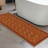 Artoid Mode Rust Orange Floral Geometric Modern Fall Area Rug, Autumn Thanksgiving Home Decor Non Slip Washable Area Rug for Entryway Bedroom Living Room Laundry Room Indoor 5×7 Feet(Rust Orange)