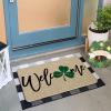 Artoid Mode Shamrock Welcome Doormat, Seasonal Holiday St. Patrick’s Day Low-Profile Yard Floor Switch Mat for Indoor Outdoor 17 x 29 Inch