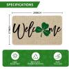 Artoid Mode Shamrock Welcome Doormat, Seasonal Holiday St. Patrick’s Day Low-Profile Yard Floor Switch Mat for Indoor Outdoor 17 x 29 Inch
