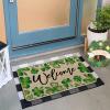 Artoid Mode Shamrock Welcome St. Patrick’s Day Doormat, Spring Home Decor Low-Profile Switch Rug Door Mat Floor Mat for Indoor Outdoor 17×29 Inch