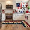 Artoid Mode Stars and Stripes 4TH of July Patriotic Kitchen Mats Set of 2, Memorial Day Home Decor Kitchen Rugs for Floor – 17×29 and 17×47 Inch