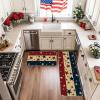 Artoid Mode Stars and Stripes 4TH of July Patriotic Kitchen Mats Set of 2, Memorial Day Home Decor Kitchen Rugs for Floor – 17×29 and 17×47 Inch