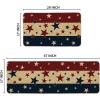 Artoid Mode Stars and Stripes 4TH of July Patriotic Kitchen Mats Set of 2, Memorial Day Home Decor Kitchen Rugs for Floor – 17×29 and 17×47 Inch