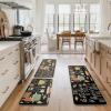 Artoid Mode The Kitchen is The Heart of The Home Kitchen Mats Set of 2, Seasonal Cooking Sets Holiday Party Low-Profile Floor Mat for Home Kitchen – 17×29 and 17×47 Inch(Black)