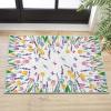 Artoid Mode Tulip Lavender Spring Area Rug, Summer Home Decor Low-Profile Washable Door Mat for Entryway Bedroom Living Room Laundry Room Indoor 2×3 Feet(White)