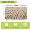 Artoid Mode Tulip Lavender Spring Decorative Doormat, Seasonal Flower Summer Holiday Low-Profile Rug Switch Mat for Indoor Outdoor 17×29 Inch(Beige)