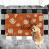 Artoid Mode Turkey Pumpkin Leaves Thanksgiving Doormat, Thanksful Home Decor Low-Profile Switch Rug Door Mat Floor Mat for Indoor Outdoor 17×29 Inch