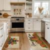 Artoid Mode Turkey Pumpkin Thanksgiving Kitchen Mats Set of 2, Give Thanks Home Decor Low-Profile Kitchen Rugs for Floor – 17×29 and 17×47 Inch