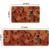 Artoid Mode Turkey Pumpkins Thanksgiving Kitchen Mats Set of 2, Home Decor Low-Profile Kitchen Rugs for Floor – 17×29 and 17×47 Inch