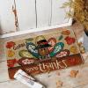 Artoid Mode Turkey Thanksgiving Doormat, Give Thanks Gobble Home Decor Low-Profile Switch Rug Door Mat Floor Mat for Indoor Outdoor 17×29 Inch