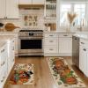 Artoid Mode Turkey Thanksgiving Kitchen Mats Set of 2, Gobble Pumpkin Maple Leaves Home Decor Low-Profile Kitchen Rugs for Floor – 17×29 and 17×47 Inch