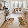 Artoid Mode Turkey Thanksgiving Kitchen Mats Set of 2, Gobble Pumpkin Maple Leaves Home Decor Low-Profile Kitchen Rugs for Floor – 17×29 and 17×47 Inch