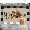 Artoid Mode Turkey Thanksgiving Welcome Doormat, Thanksful Home Decor Low-Profile Switch Rug Door Mat Floor Mat for Indoor Outdoor 17×29 Inch(Beige)