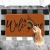 Artoid Mode Turkey Thanksgiving Welcome Doormat, Thanksful Home Decor Low-Profile Switch Rug Door Mat Floor Mat for Indoor Outdoor 17×29 Inch(Orange)