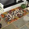 Artoid Mode Turkey Welcome Thanksgiving Doormat, Thanksful Pumpkin Corn Home Decor Low-Profile Switch Rug Door Mat Floor Mat for Indoor Outdoor 17×29 Inch