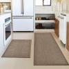 Artoid Mode Washable Non Slip Kitchen Rugs and Mats Set of 2, Rubber Backing Absorbent Kitchen Mats for Floor Front of Sink – 17×29 and 17×47 Inch(Coffee)