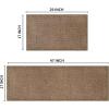 Artoid Mode Washable Non Slip Kitchen Rugs and Mats Set of 2, Rubber Backing Absorbent Kitchen Mats for Floor Front of Sink – 17×29 and 17×47 Inch(Coffee)