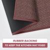 Artoid Mode Washable Non-Slip Rubber Backing Kitchen Rugs Doormat, Absorbent Kitchen Floor Mats in Front of Sink Kitchen Mats for Floor Home Decor 17×47 Inch(Red)
