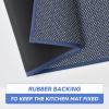 Artoid Mode Washable Non-Slip Rubber Backing Kitchen Rugs Doormat, Absorbent Kitchen Floor Mats in Front of Sink Kitchen Mats for Floor Home Decor 17×47 Inch(Blue)